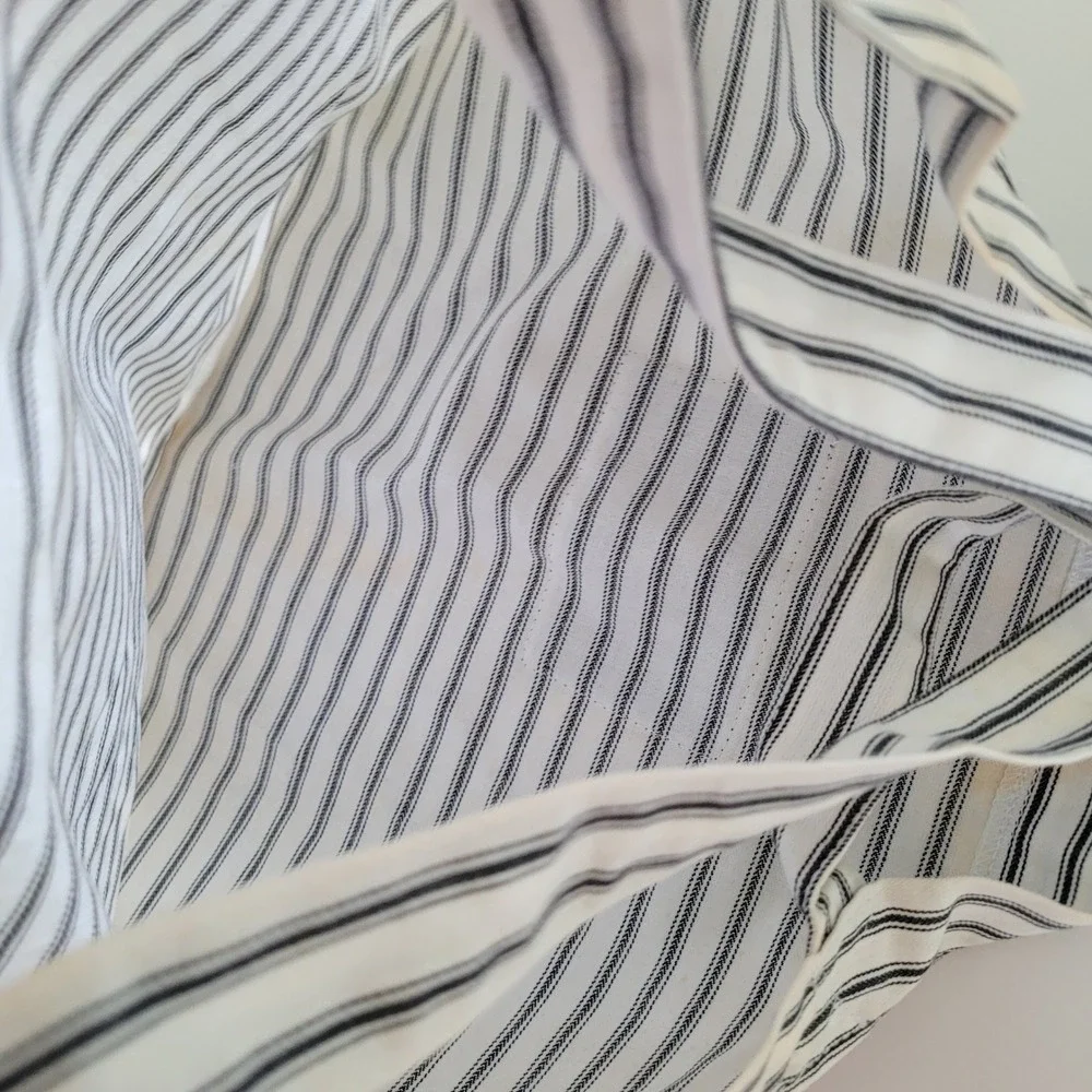 Anya Hindmarch London Striped Canvas Tote‎ Bag Navy Cream Bow Logo Shopper